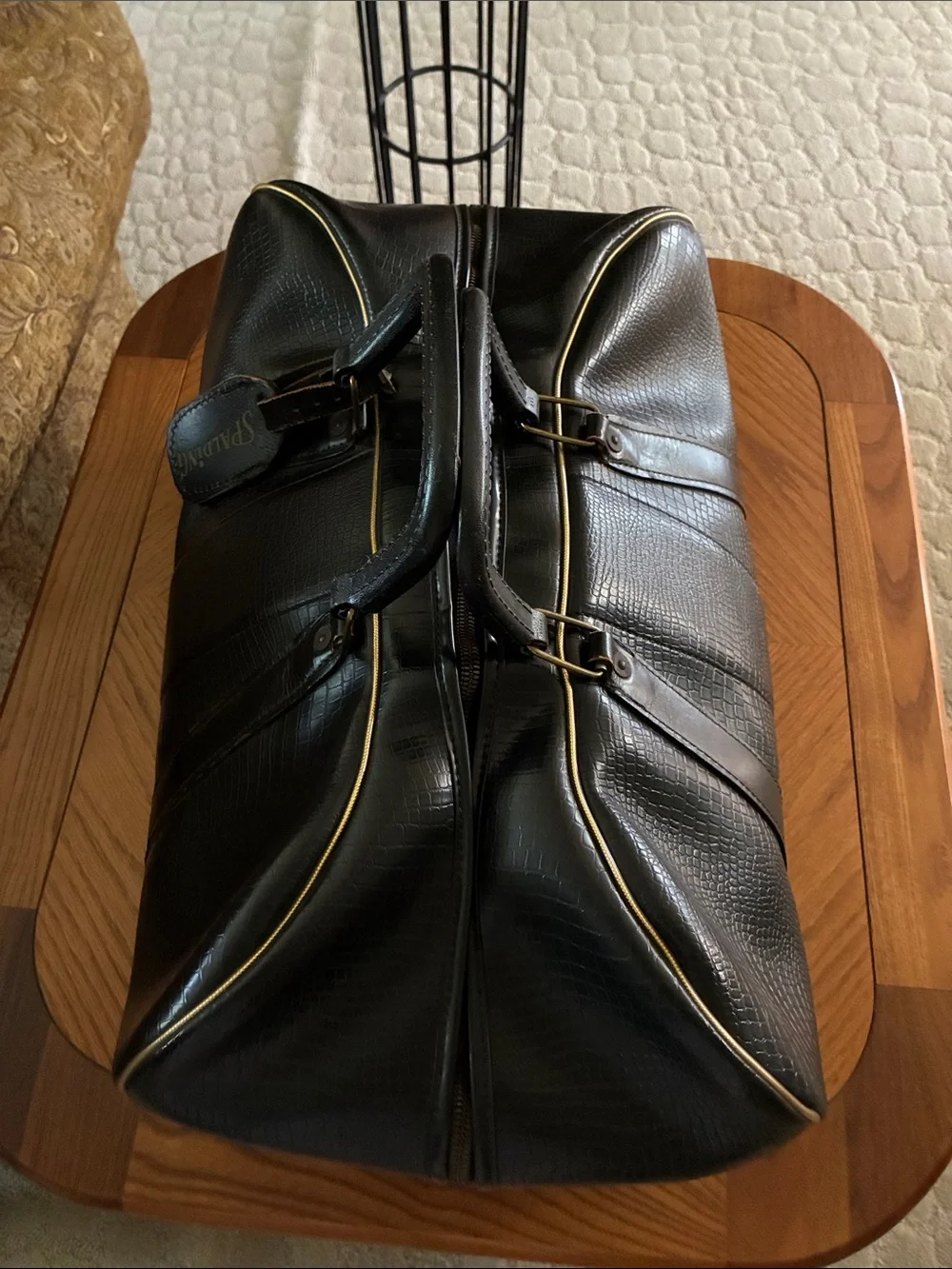 Vintage 1960’s Sport/ Gym-bag /Overnight Bag Or Carry On  With Gold Trim